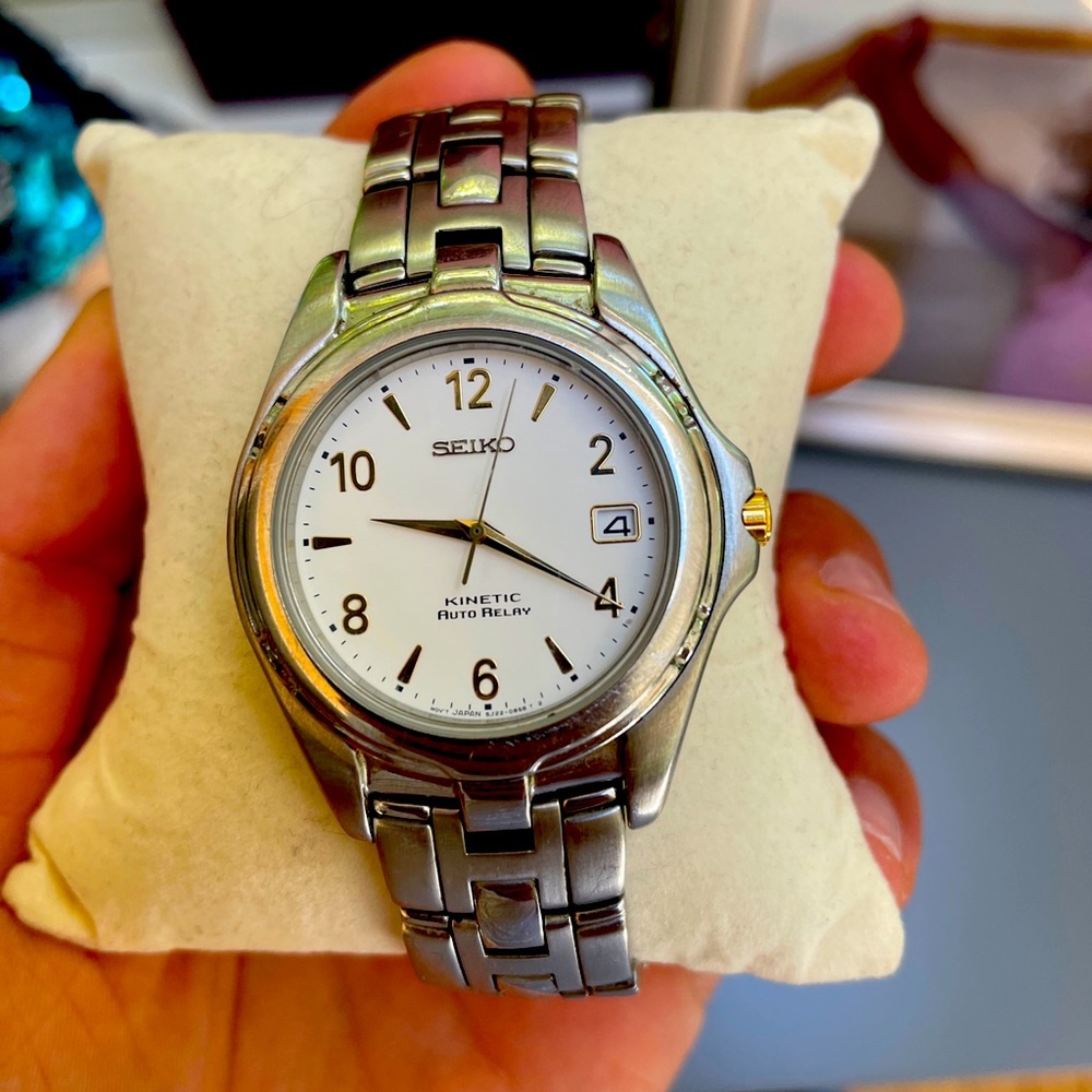 Kinetic Auto Relay Mens Two Tone Watch SMA075